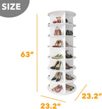 SpaceAid Torre rotante ✨ a 7 ripiani per scarpe - Organizer bianco a 360°