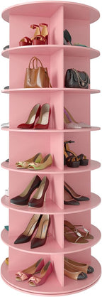 SpaceAid Torre rotante ✨ a 7 ripiani per scarpe - Organizer bianco a 360°