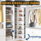 SpaceAid Torre rotante ✨ a 7 ripiani per scarpe - Organizer bianco a 360°